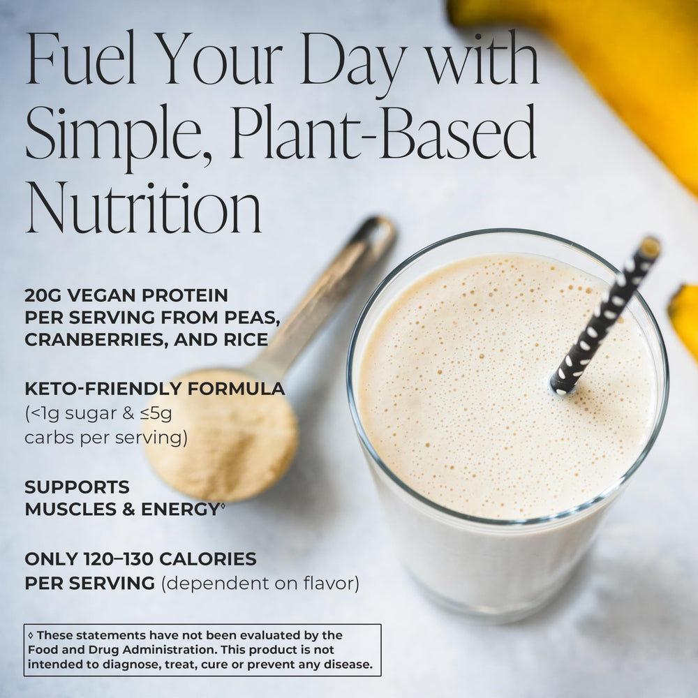 Arbonne FeelFit vanilla protein powder bag blends smoothly into shakes for quick lunches.