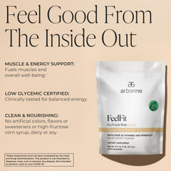 Arbonne Feelfit Vanilla shake served in a glass for post-workout energy.
