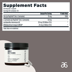 Arbonne OmniGut capsules in hand ready to take with a meal.