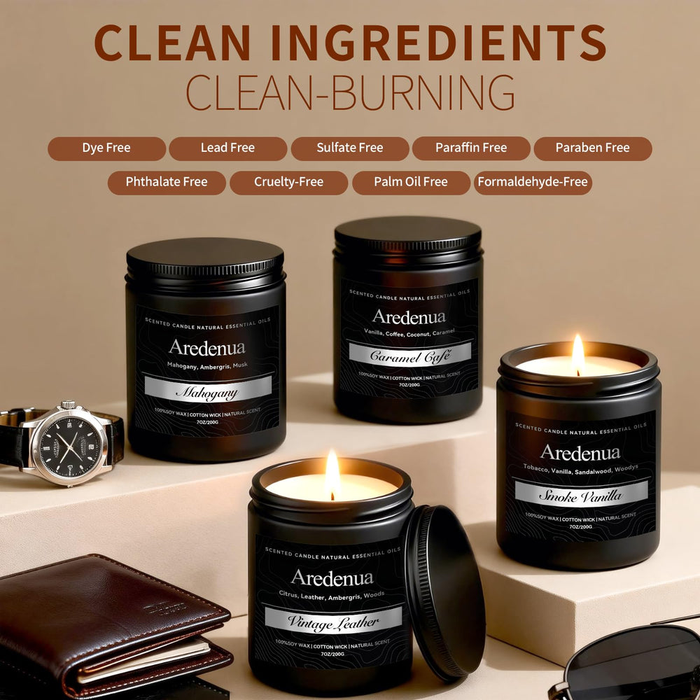 Aredenua caramel coffee candle set jar for cozy evenings at home