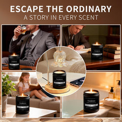Aredenua living room setup with candle set on coffee table ambiance