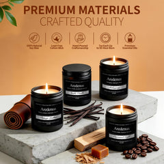 Aredenua mahogany candle set jar with deep wood notes for timeless mood