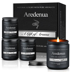Aredenua men's candle set vintage leather jar for study or lounge ambiance