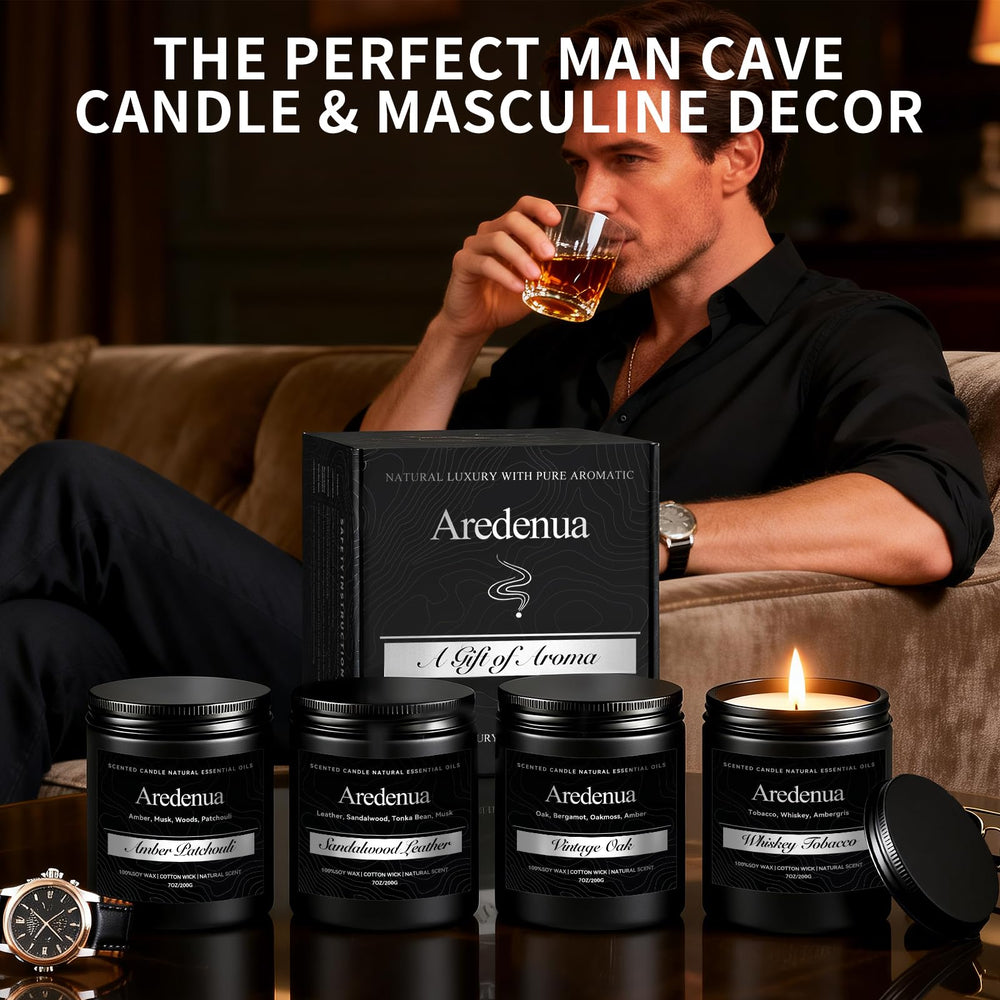 Aredenua Vintage Oak candle offers refined, woodsy ambiance.