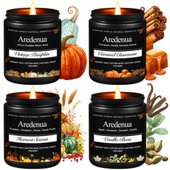 Aredenua Winter Holiday Candles Set with caramel cinnamon for cozy ambiance