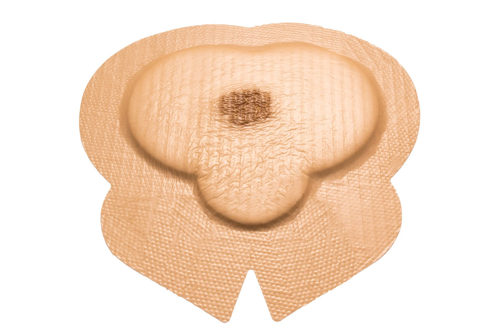 Areza Medical silicone foam dressing visual shows central core area for sacral wounds.
