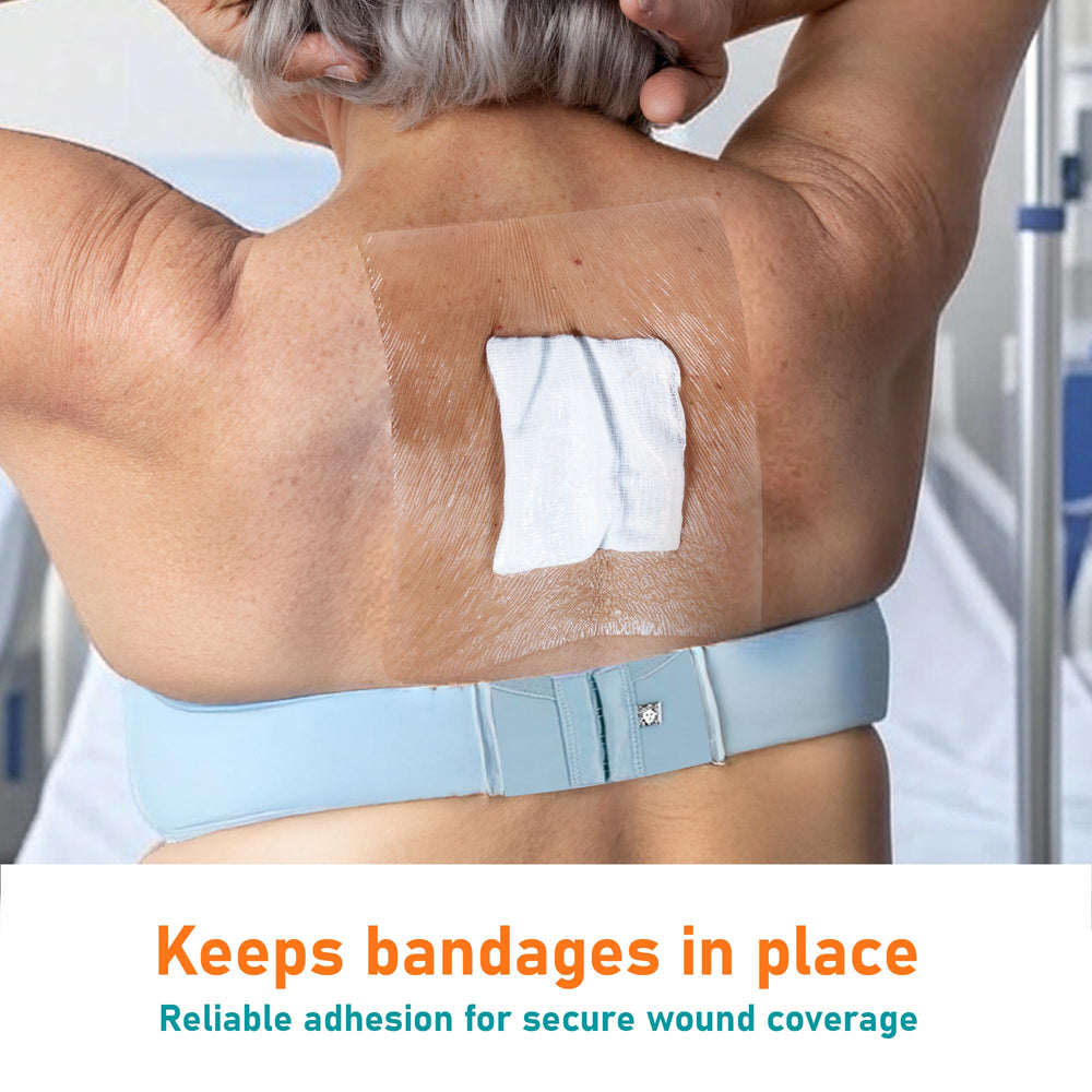 Areza Medical showerproof dressing protecting a wound during shower or bath.