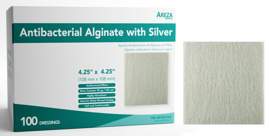 Areza Medical silver calcium alginate dressing box for sterile wound care