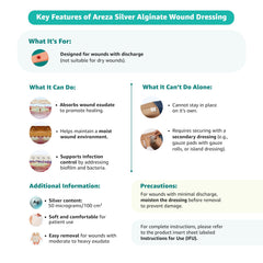 Areza Medical ivory dressing shown for wound care with non-stick surface