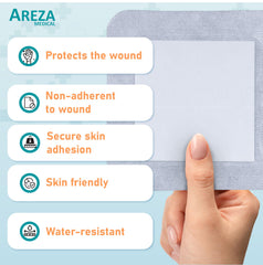 Areza Medical sterile dressings, individually packed for cleanliness