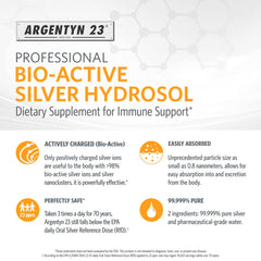 Close-up reference to 0.8 nm silver particle size for fast absorption.