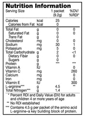 Arginaid Arginine cherry powder poured into water demonstrates a calorie-conscious beverage option.
