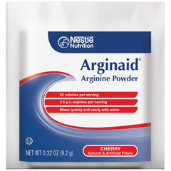 Arginaid Arginine cherry mix stirred into a glass of water shows easy preparation.