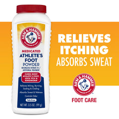Arm & Hammer Athlete's Foot Powder dusting application enables easy use
