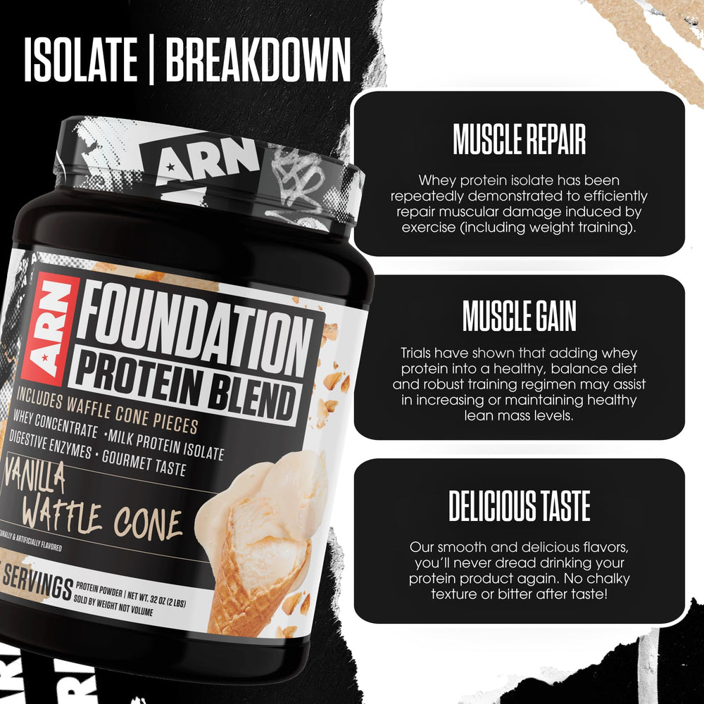 Arms Race Foundation Protein Blend shaker demonstrates smooth mixing with 24 g protein.