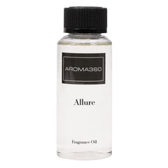 Aroma360 Allure bottle pour highlights bergamot and jasmine for a luxurious aroma.