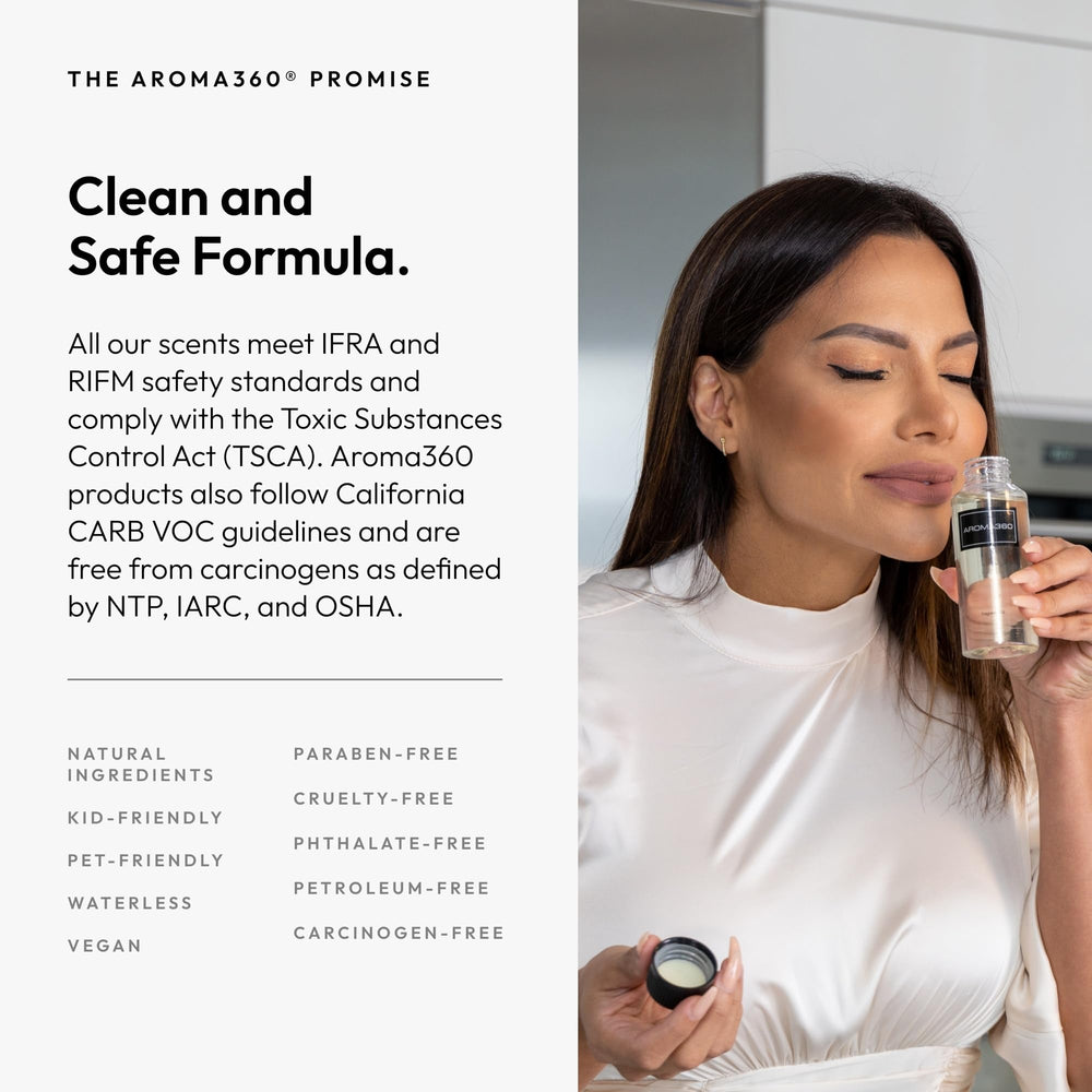 Aroma360 Blue notes of amber and oud waft through space.