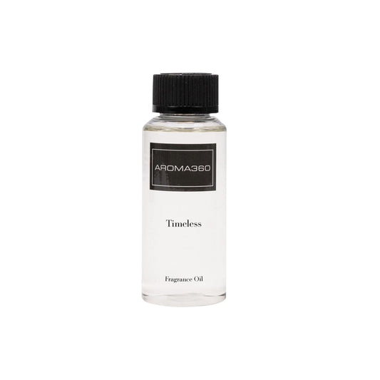 Aroma360 Timeless 120ml bottle closeup highlighting elegant fragrance