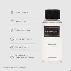 Aroma360 Timeless diffuser oil pour showcasing long-lasting aroma