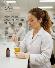 Aromadd Santal diffuser oil packaging and 3.38 oz bottle