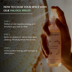 Aromafume White Sage Smudge Spray Set Palo Santo note to rebuke negativity