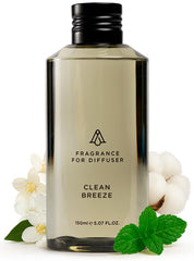 AROMAPLAN Clean Breeze bottle highlighting long-lasting aroma for diffusers