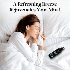 Aromasong travel bottle pillow spray shown for on-the-go sleep support.