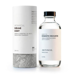 AROMASOUL Romantic Encounter bottle close-up, premium scent for intimate evenings.