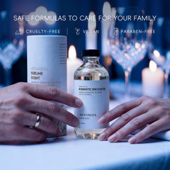 AROMASOUL Romantic Encounter diffuser in a cozy room setting, evokes romance.