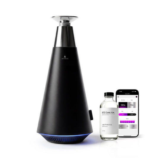 AROMASOUL waterless diffuser alloy-atomization highlights premium craftsmanship for large spaces.