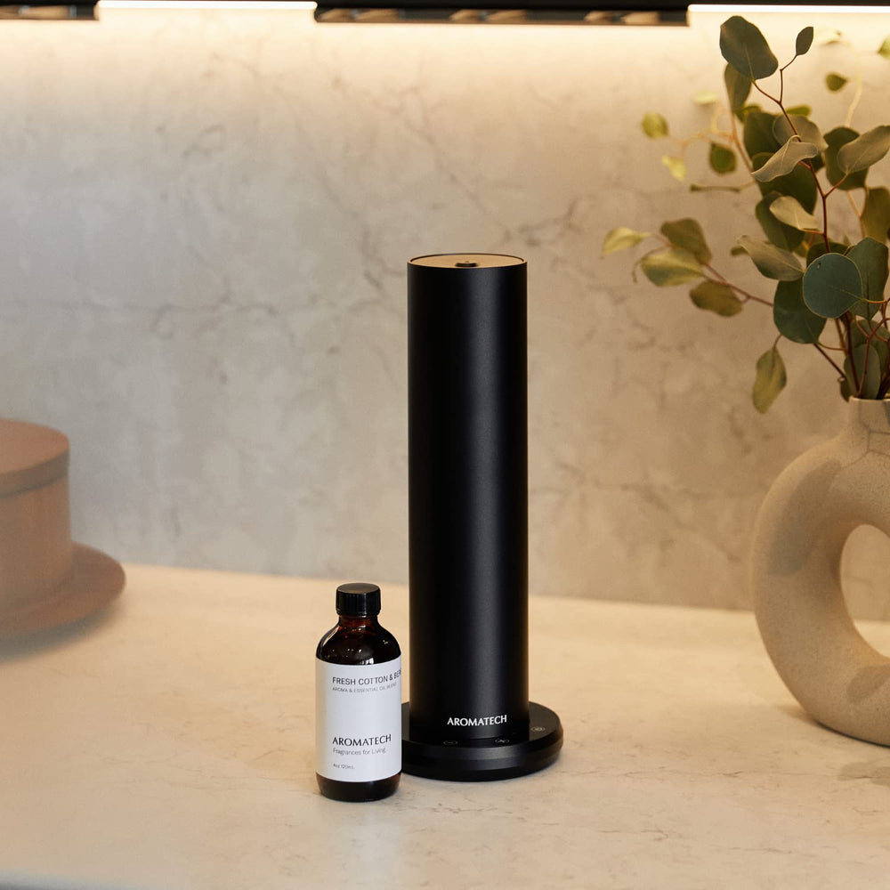 Close-up of AromaTech bergamot and cotton notes creating a fresh atmosphere