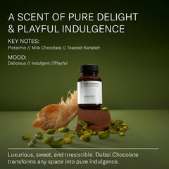 AromaTech Dubai Chocolate aroma bottle with label, ideal for scent rituals.