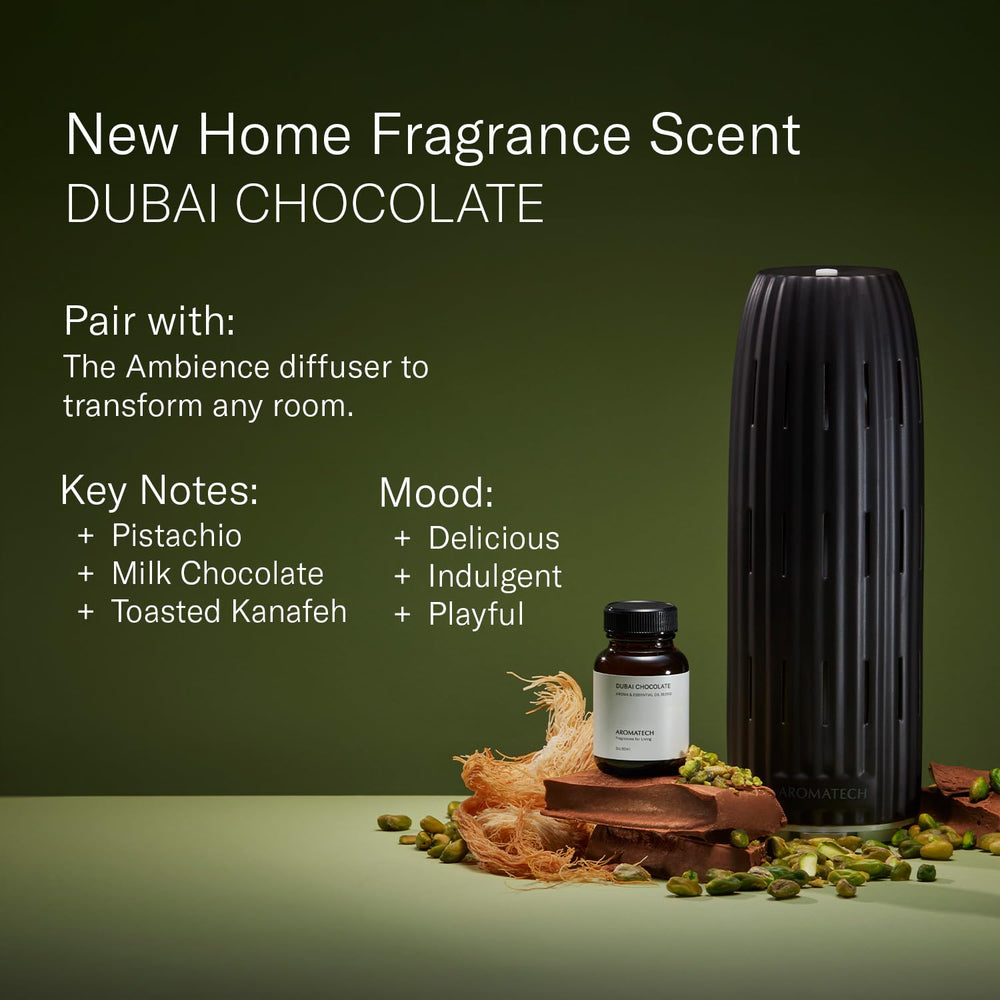 AromaTech Dubai Chocolate diffuser setup, simple to use for warm home fragrance.