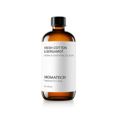 AromaTech Fresh Cotton Bergamot bottle pour for bright, uplifting spaces.