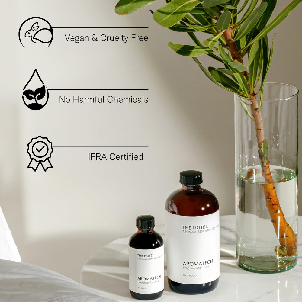 Aromatech The Hotel diffusing setup with ultrasonic diffuser for even distribution.