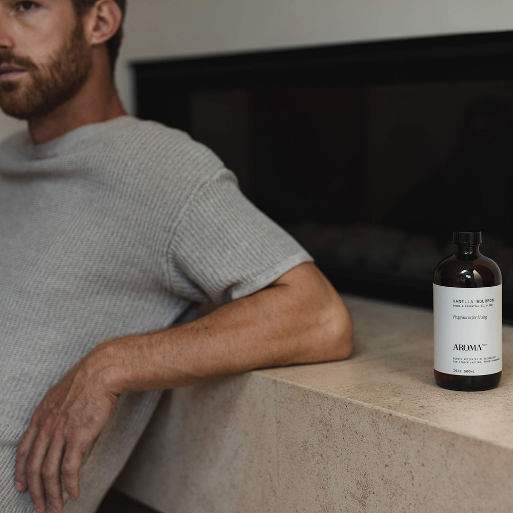 AromaTech Vanilla Bourbon amber bottle evokes hotel-like sophistication at home