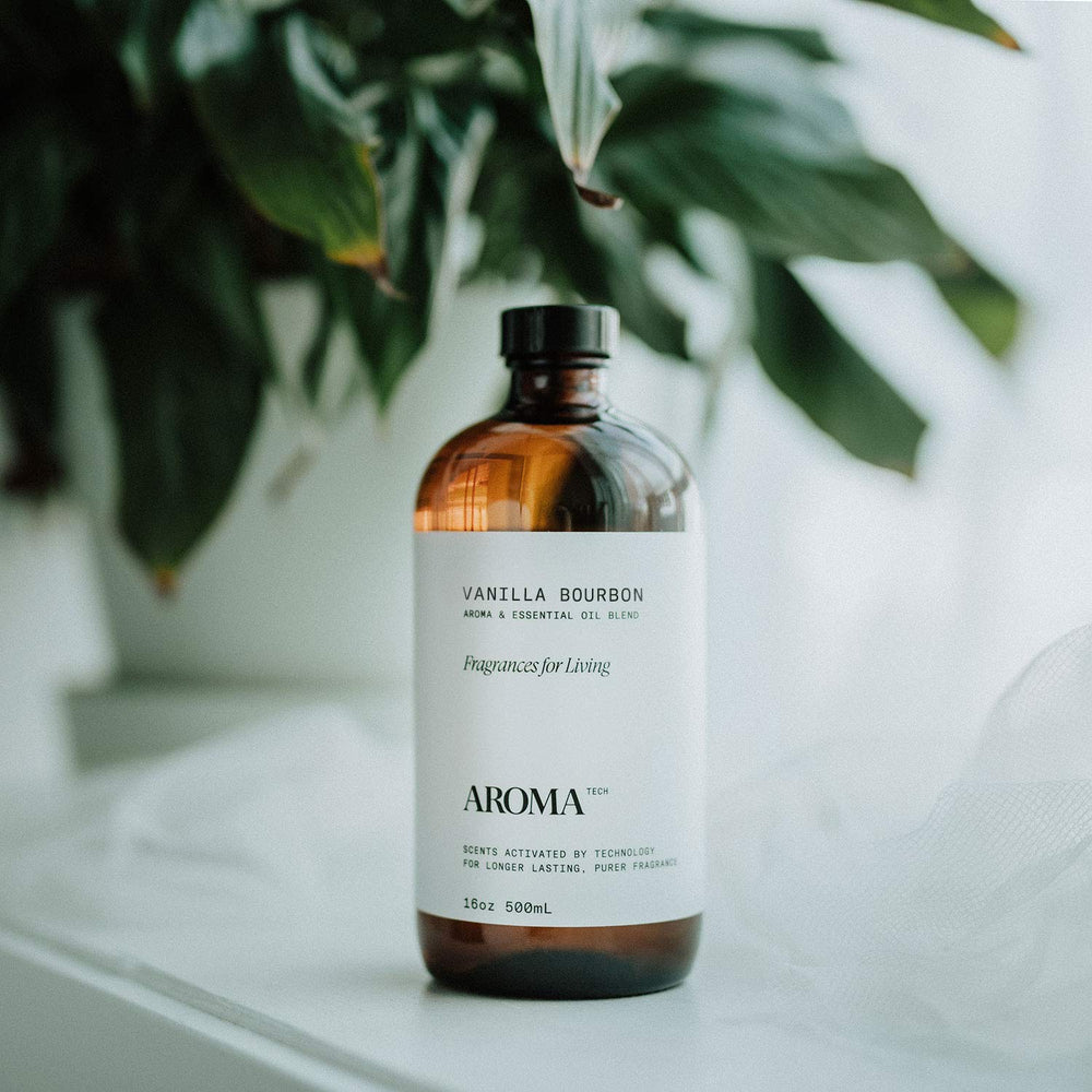 AromaTech Vanilla Bourbon diffuser-in-use showing gentle diffusion in a living room
