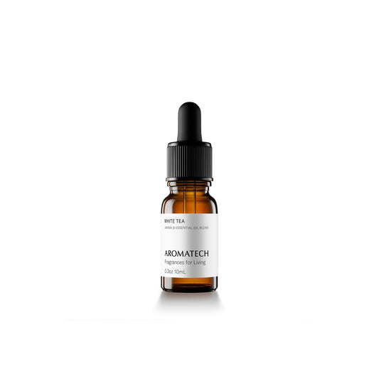 AromaTech White Tea aroma bottle front, ready for your diffuser setup to enhance calm.