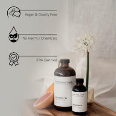 Aromatech White Tea & Thyme amber hue creates warm room ambiance