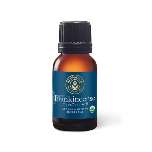 Aromatics International frankincense oil bottle 18ml for diffusion and meditation.