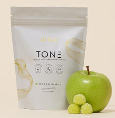 Arrae Tone Gummies bottle open shows easy daily chew.