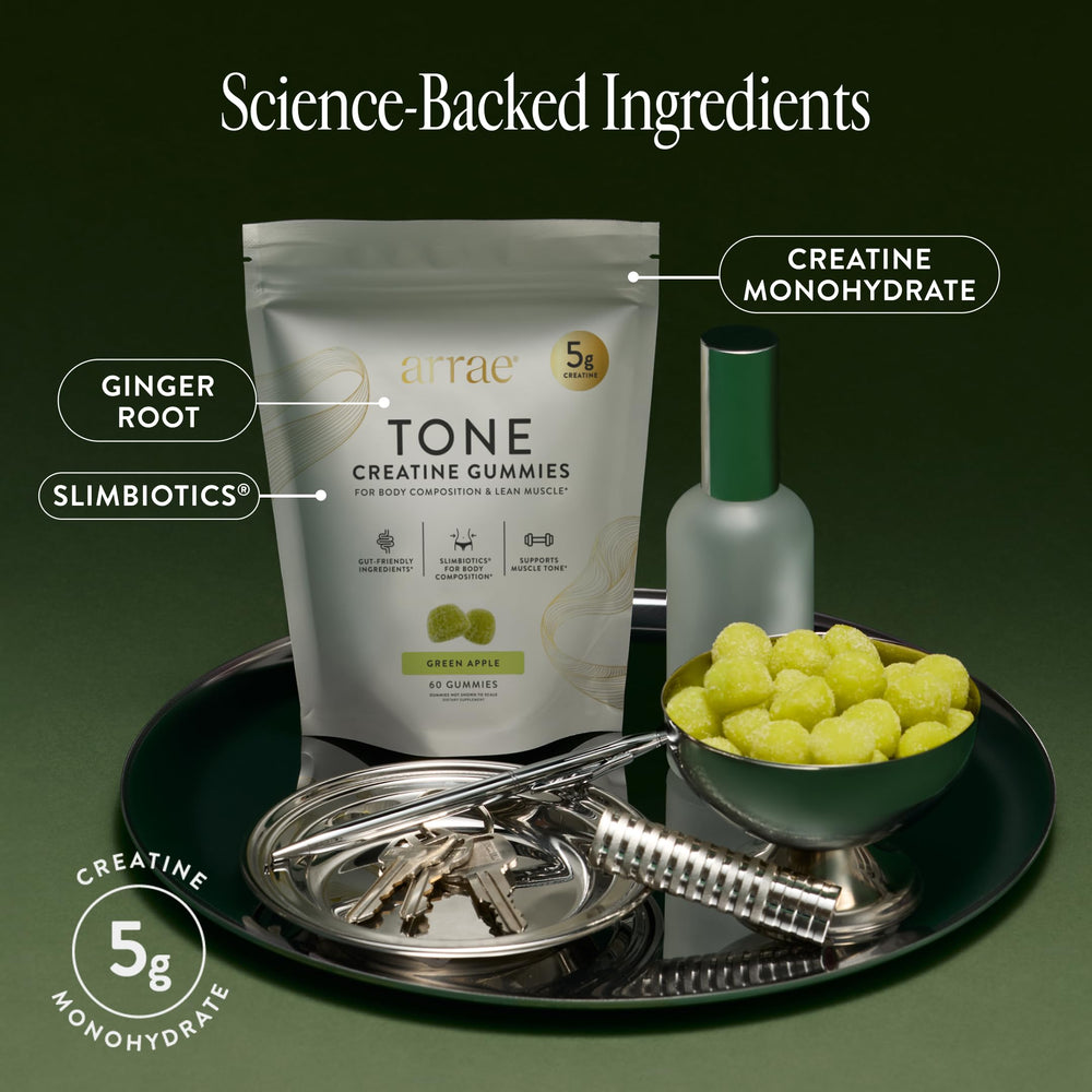 Creatine monohydrate ingredient panel highlights 5 g per serving.