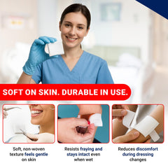 Arrigo soft on skin latex free sponges ideal for dressing changes.
