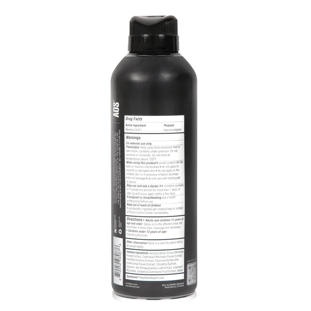 Art of Sport cooling menthol application highlights fast-acting sensation for muscle comfort.