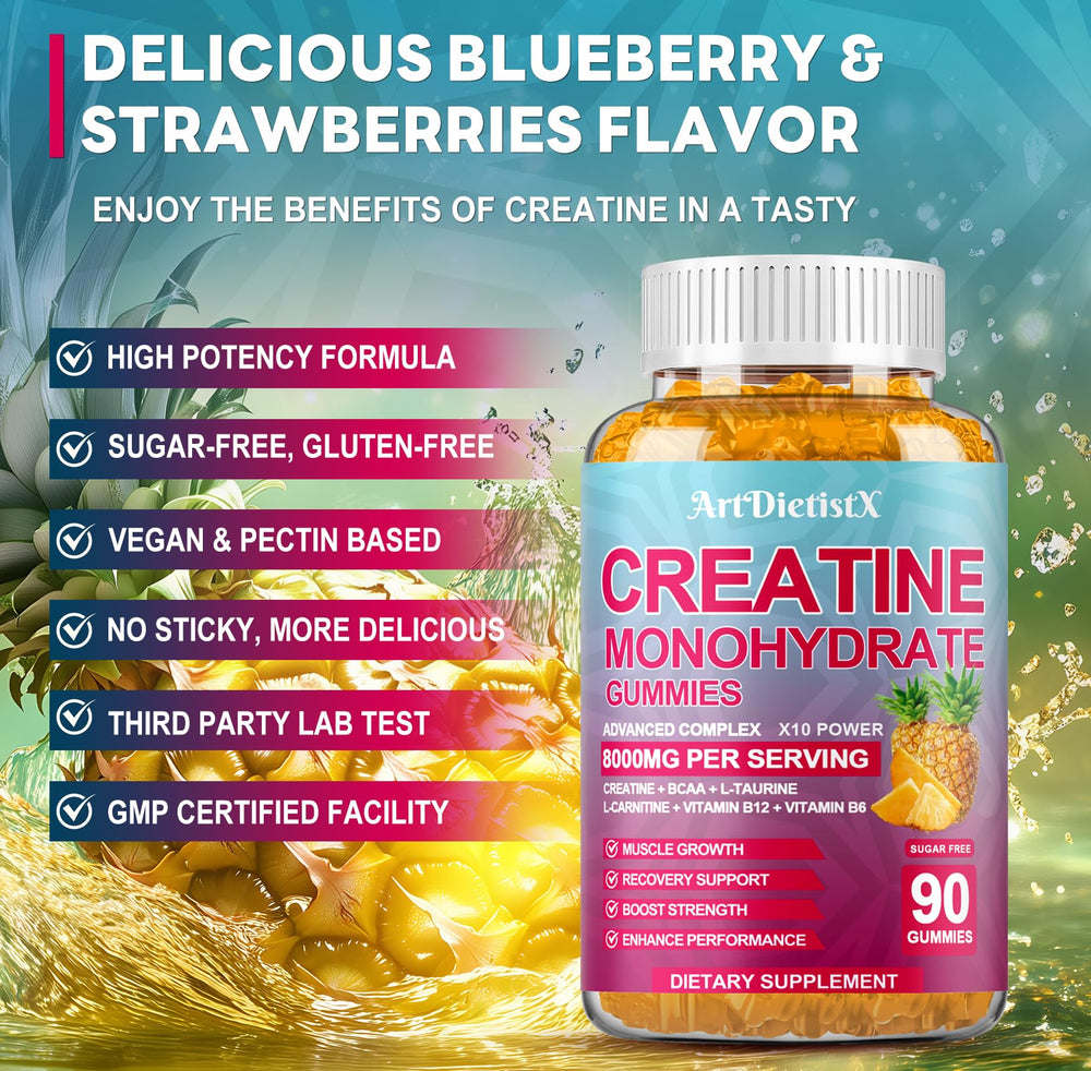ArtDietistX BCA L-Carnitine Taurine gummies for endurance support.