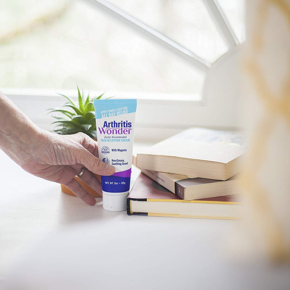 USA-made Arthritis Wonder packaging emphasizes a safe, FDA-compliant formula.