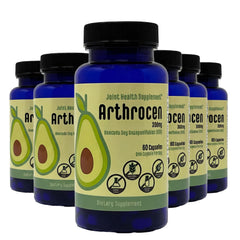 Arthrocen ASU capsule bottle promotes daily joint comfort.