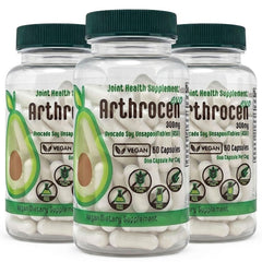 Arthrocen EVO ASU 300 mg bottle with capsules for daily joint support.