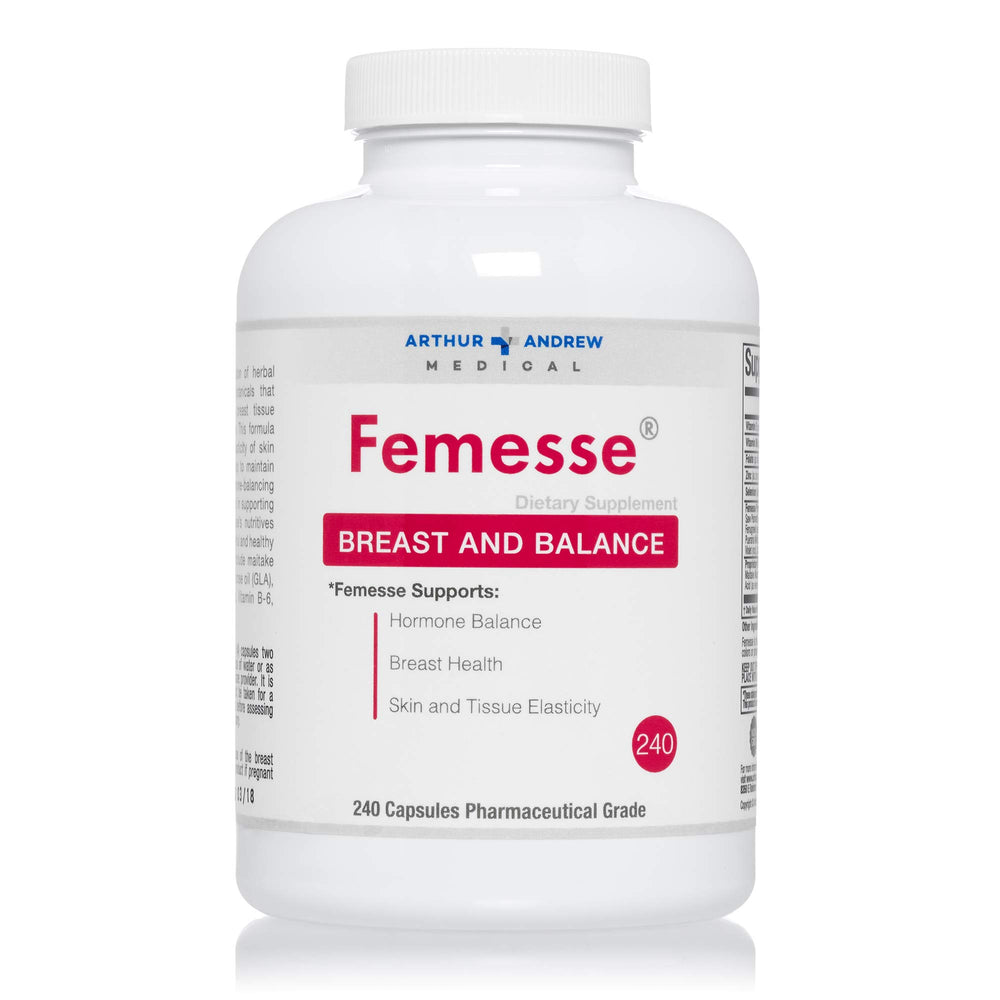 Daily serving imagery shows a 240-cap bottle for ongoing hormone-friendly routine