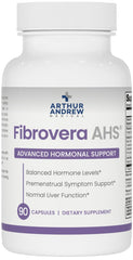 Arthur Andrew Medical Fibrovera bottle front showing clean label and hormone support potential